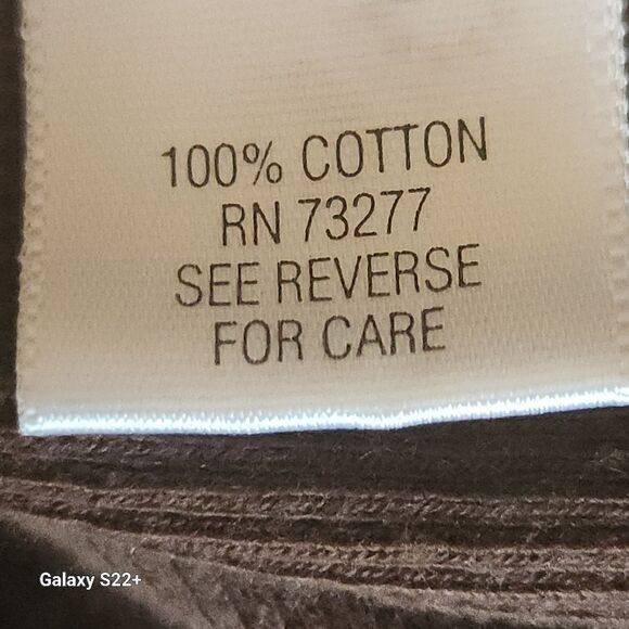 Croft & Barrow womans gray striped w balloon sleeve blouse & attached brown vest - Picture 8 of 9